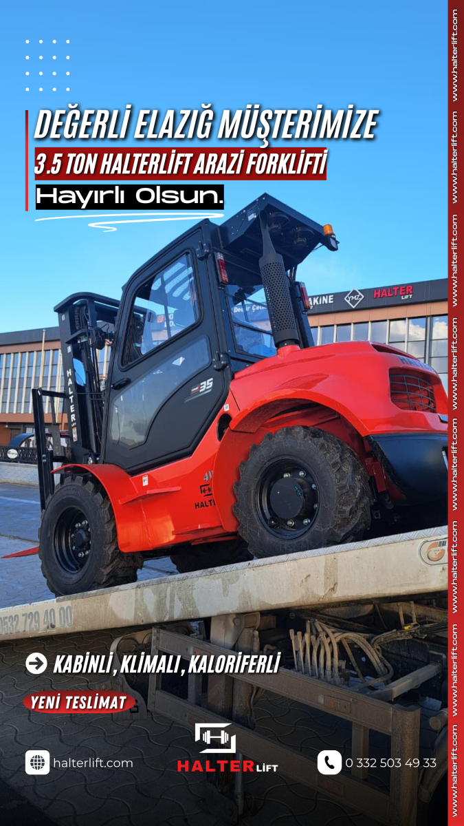 Değerli Elazığ Müşterimize Halterlift 4x4 Japon Kubota Motorlu Arazi Forklifti Hayırlı Olsun 