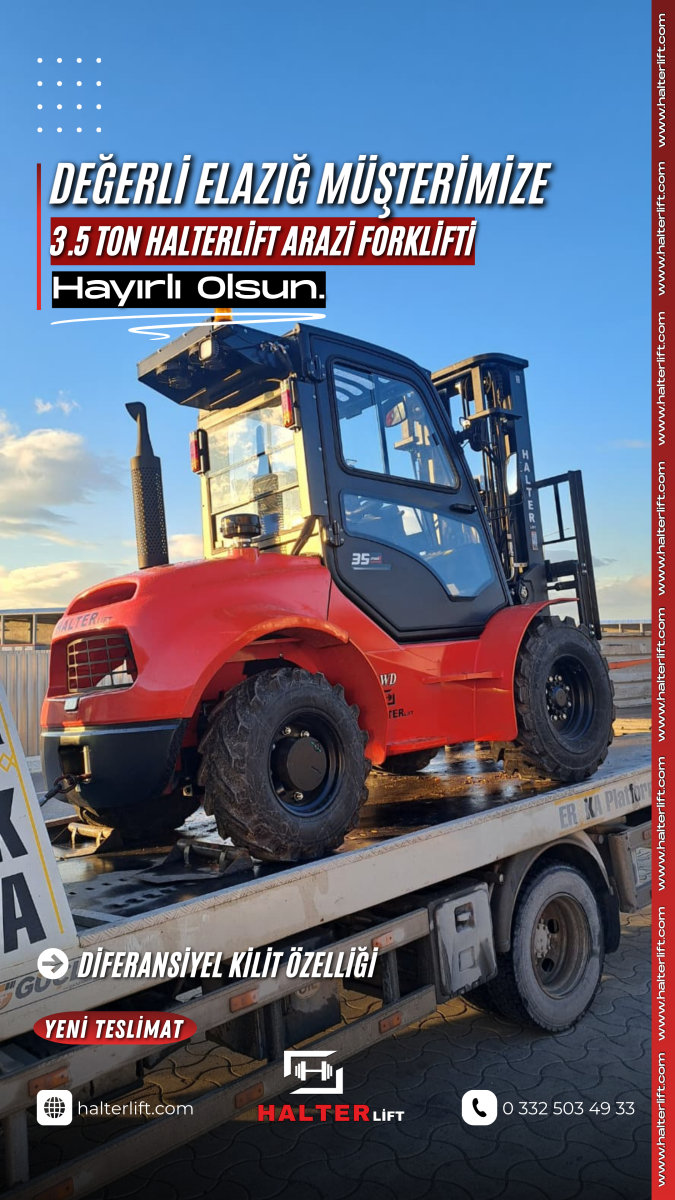 Değerli Elazığ Müşterimize Halterlift 4x4 Japon Kubota Motorlu Arazi Forklifti Hayırlı Olsun 