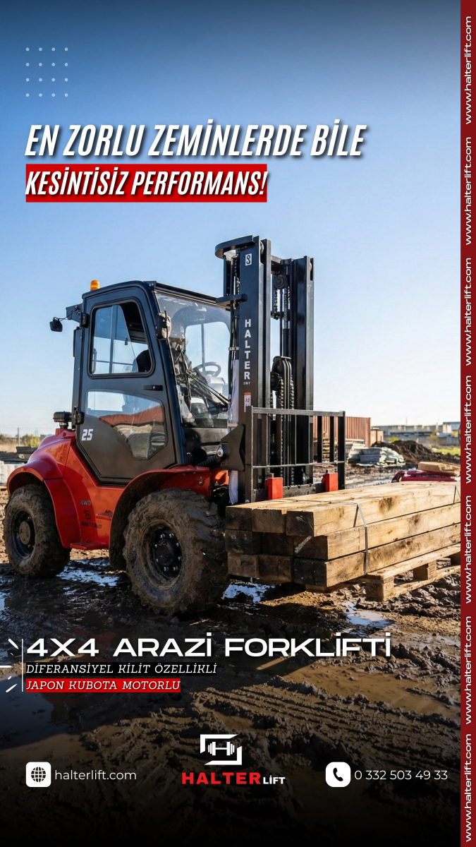 Değerli Konya Müşterimize Teslim Ettiğimiz 4x4 65 HP Japon Kubota Motorlu Halterlift Arazi Forklifti Hayırlı Olsun. 