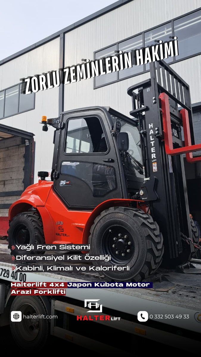 Değerli Konya Müşterimize Teslim Ettiğimiz 4x4 65 HP Japon Kubota Motorlu Halterlift Arazi Forklifti Hayırlı Olsun. 