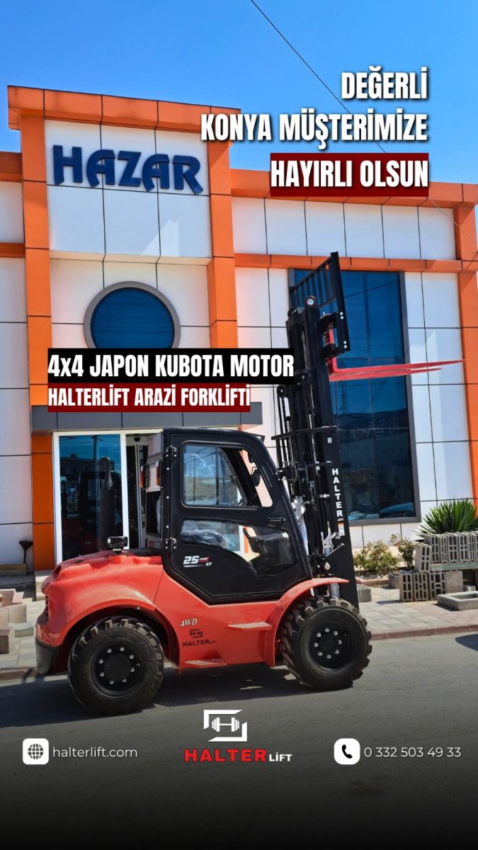 JAPON KUBOTA MOTOR 4X4 ARAZİ FORKLİFTİ 