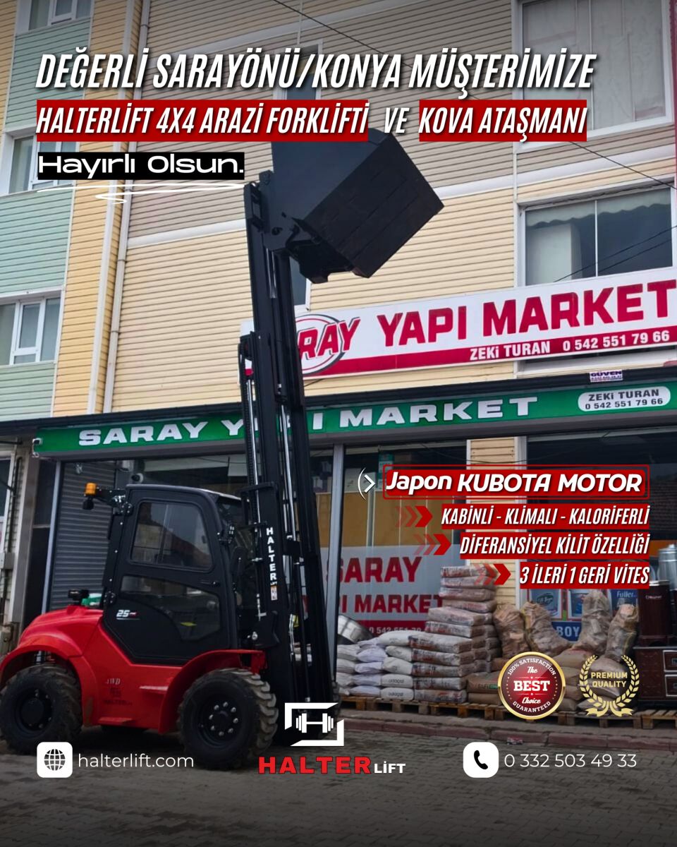 JAPON KUBOTA MOTOR 4X4 ARAZİ FORKLİFTİ 