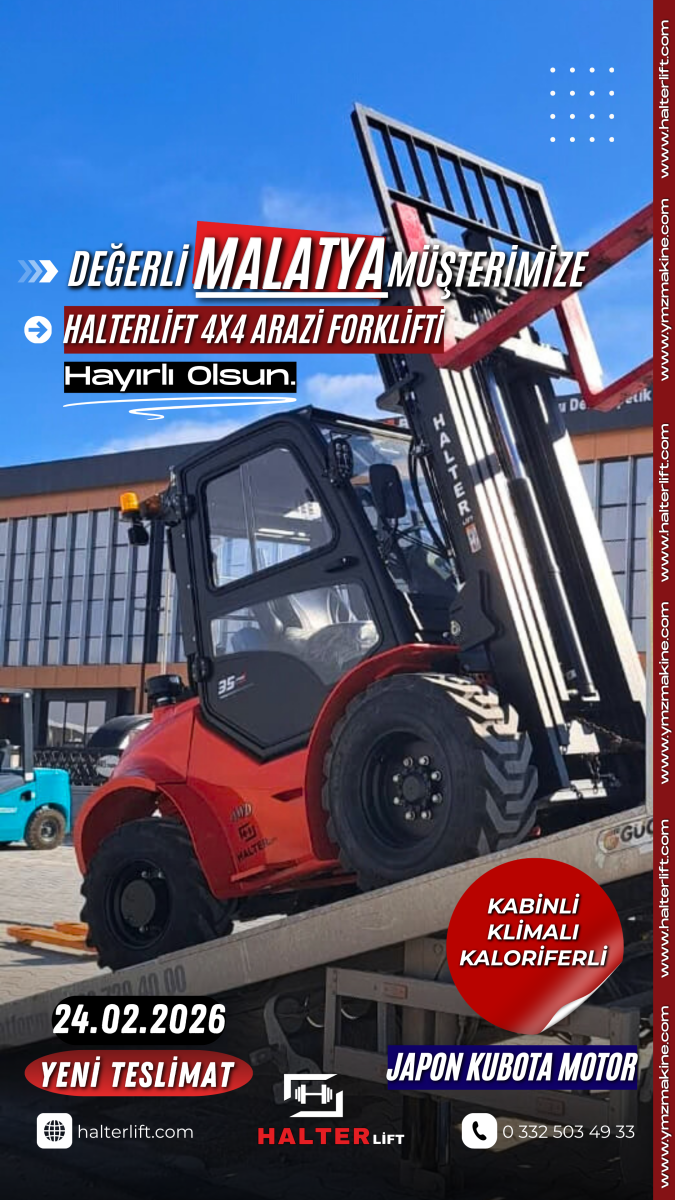 JAPON KUBOTA MOTOR 4X4 ARAZİ FORKLİFTİ 