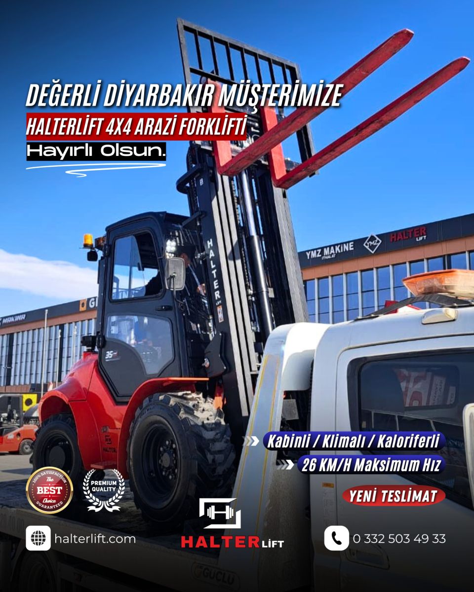 Değerli Diyarbakır Müşterimize Halterlift 4x4 Arazi Forklifti Teslimatımızı Gerçekleştirdik, Hayırlı Olsun. 
