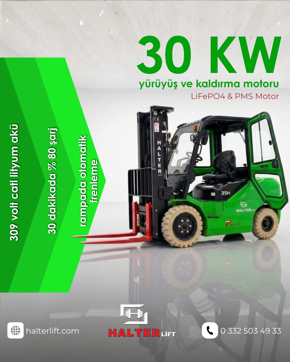 Halterlift P Serisi Lityum Akülü Forklift 