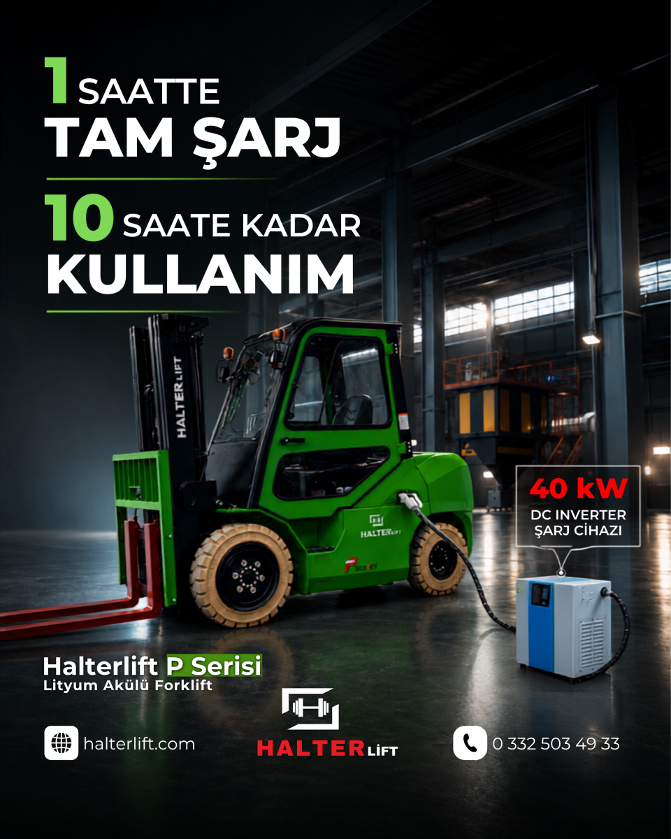 Halterlift P Serisi Lityum Akülü Forklift 