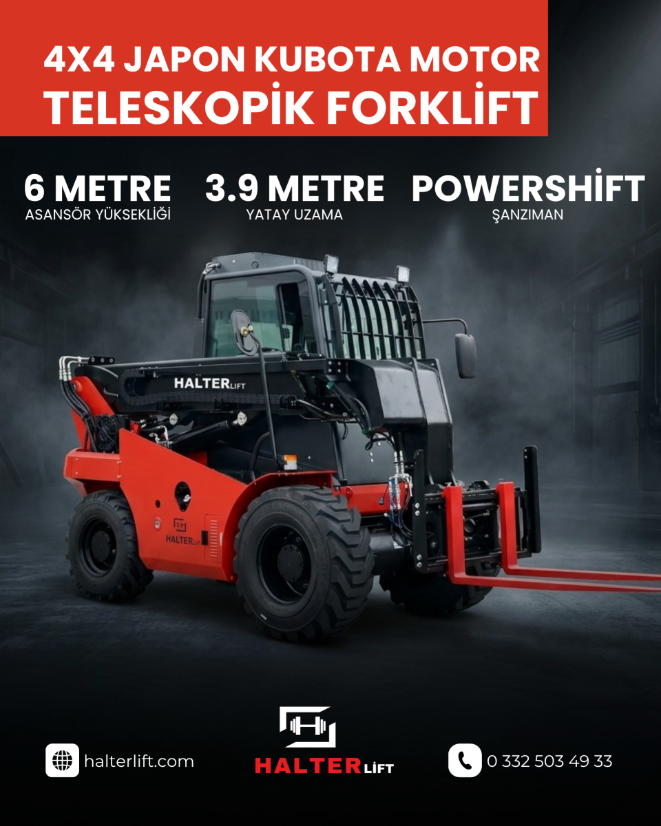 Halterlift 4x4 Teleskopik Forklift 